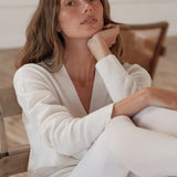 The Wrap CARDIGAN, Cream Cashmere Blend