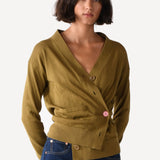 The Wrap CARDIGAN, Olive 12g 100% Cotton
