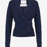 The (waist-length) Wrap CARDIGAN, Navy 5g 100% Cotton