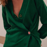 The Wrap CARDIGAN, Grass Cashmere Blend