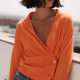 The Wrap CARDIGAN, Orange 12g 100% Cotton