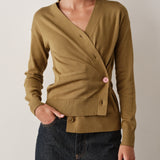 The Wrap CARDIGAN, Olive 12g 100% Cotton