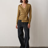 The Wrap CARDIGAN, Olive 12g 100% Cotton