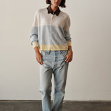 The RUGBY CARDIGAN Sweater, Retro Stripe