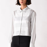 The WAIST BIB Shirt, Mix Pin Stripe