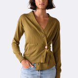 The Wrap CARDIGAN, Olive 12g 100% Cotton