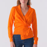 The Wrap CARDIGAN, Orange 12g 100% Cotton