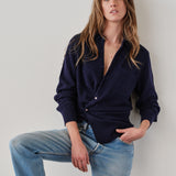 The MEN'S SHIRT SWEATER, Cashmere Blend Navy