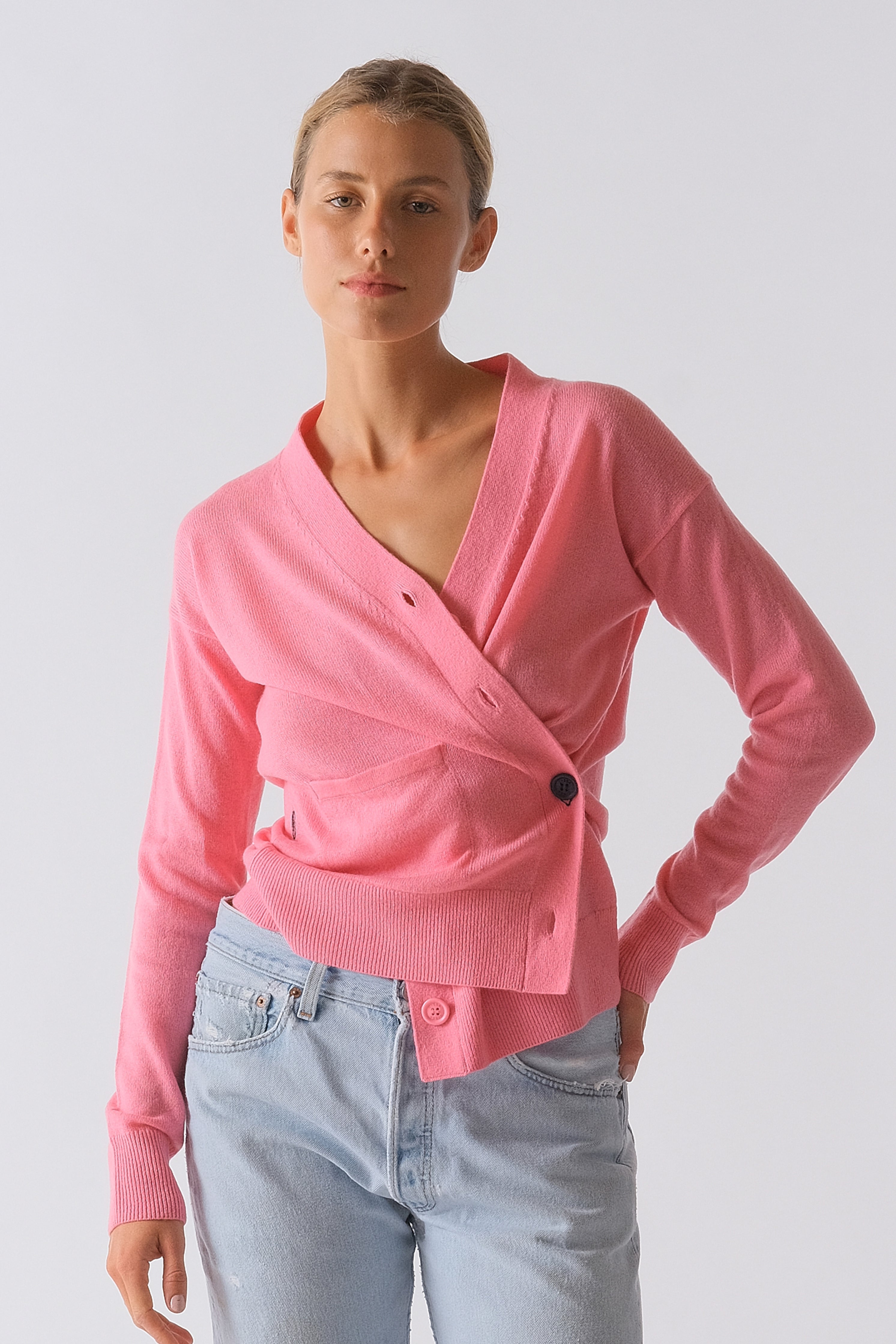 The Wrap CARDIGAN, Bubble Pink Cashmere Blend