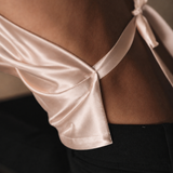 The BACKLESS HALTER, 100% Sueded Silk | July 5 2026