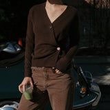 The Wrap CARDIGAN, Dark Chocolate Cashmere Blend
