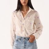 The DAILY Shirt, 100% Hand Embroidered Natural Cotton
