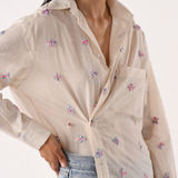 The DAILY Shirt, 100% Hand Embroidered Natural Cotton