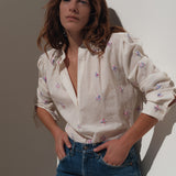 The PUFF Shirt, 100% Hand Embroidered Natural Cotton