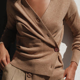 The Wrap CARDIGAN, Camel Cashmere Blend