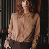 The MEN'S SHIRT SWEATER, Cashmere Blend Camel