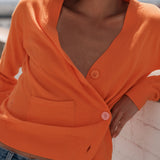 The Wrap CARDIGAN, Orange 12g 100% Cotton