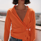 The Wrap CARDIGAN, Orange 100% Cotton