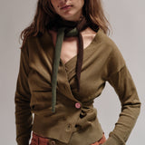 The Wrap CARDIGAN, Olive 12g 100% Cotton