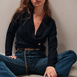 The Wrap CARDIGAN, Navy Blue 100% Cashmere