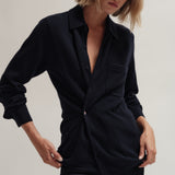 The MEN'S SHIRT SWEATER, Cashmere Blend Navy