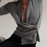 The Wrap CARDIGAN, Heather Grey 100% Cashmere
