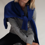 The Wrap CARDIGAN, Yves Blue 100% Cashmere