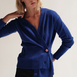 The Wrap CARDIGAN, Yves Blue 100% Cashmere
