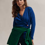 The Wrap CARDIGAN, Grass Cashmere Blend