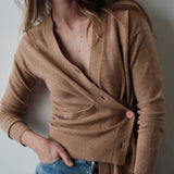 The Wrap CARDIGAN, Camel Cashmere Blend