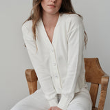 The (waist-length) Wrap CARDIGAN, White 5g 100% Cotton
