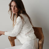 The (waist-length) Wrap CARDIGAN "Lead with Love" Embroidery