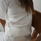The (waist-length) Wrap CARDIGAN "Lead with Love" Embroidery