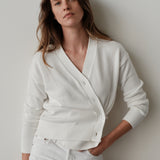 The (waist-length) Wrap CARDIGAN, White 5g 100% Cotton