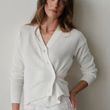 The (waist-length) Wrap CARDIGAN, White 5g 100% Cotton