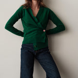 The Wrap CARDIGAN, Grass Cashmere Blend