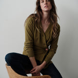 The Wrap CARDIGAN, Olive 12g 100% Cotton