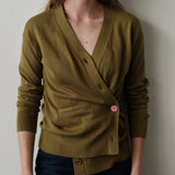 The Wrap CARDIGAN, Olive 12g 100% Cotton