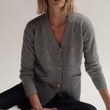 The Wrap CARDIGAN, Heather Grey 100% Cashmere