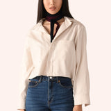 The SHORTY Shirt, Natural Plush Herringbone Tencel Blend