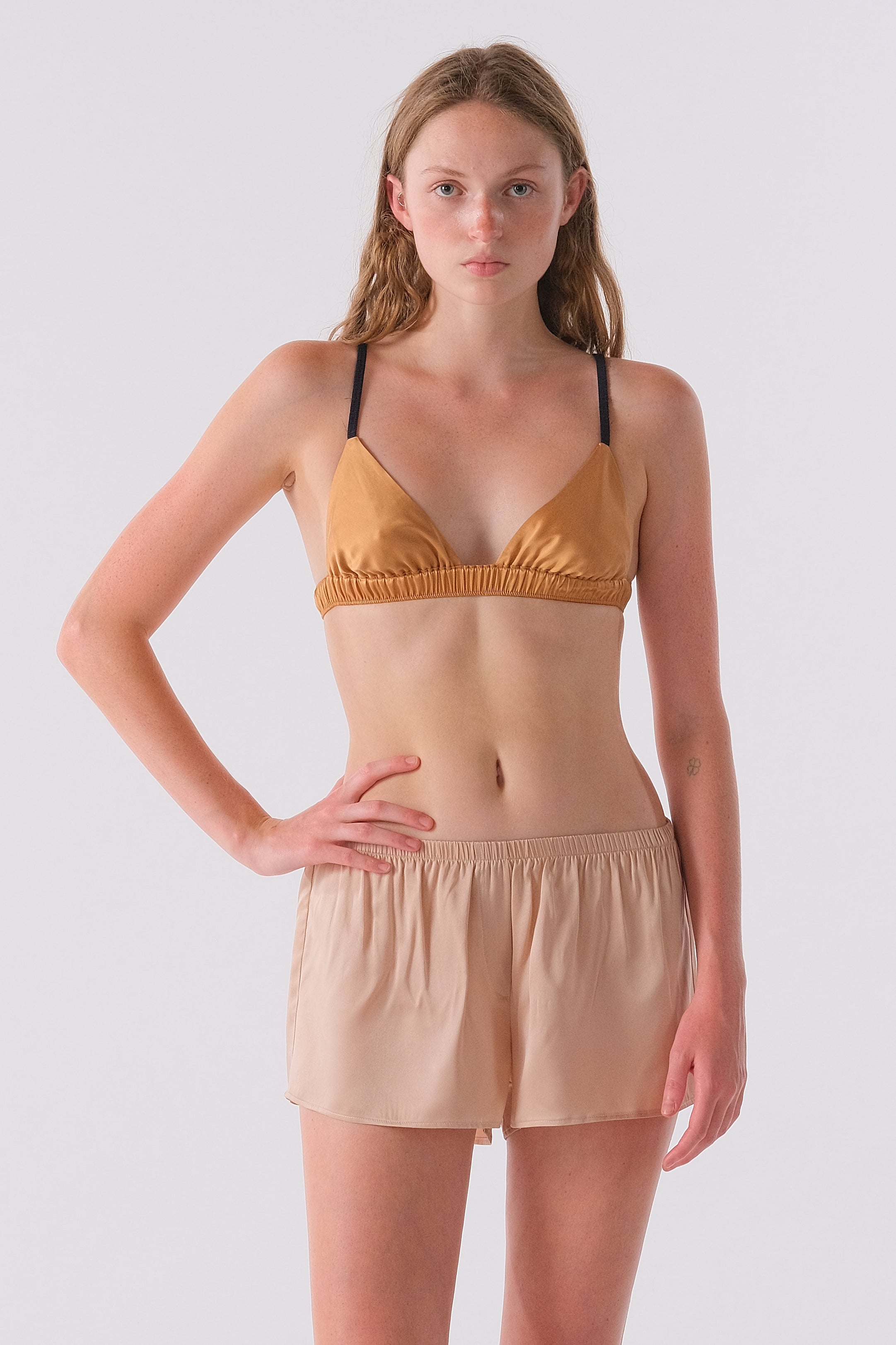 The TRIANGLE BRALETTE, 100% Sueded Silk