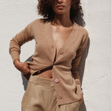 The Wrap CARDIGAN, Camel Cashmere Blend