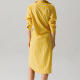 The Wrap MIDI Dress, ELS Egyptian Cotton Sun Stripe