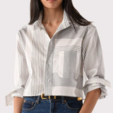 The SHORTY Shirt, Cotton Sateen Stripe