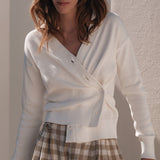 The (waist-length) Wrap CARDIGAN, White 5g 100% Cotton