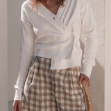 The (waist-length) Wrap CARDIGAN, White 5g 100% Cotton